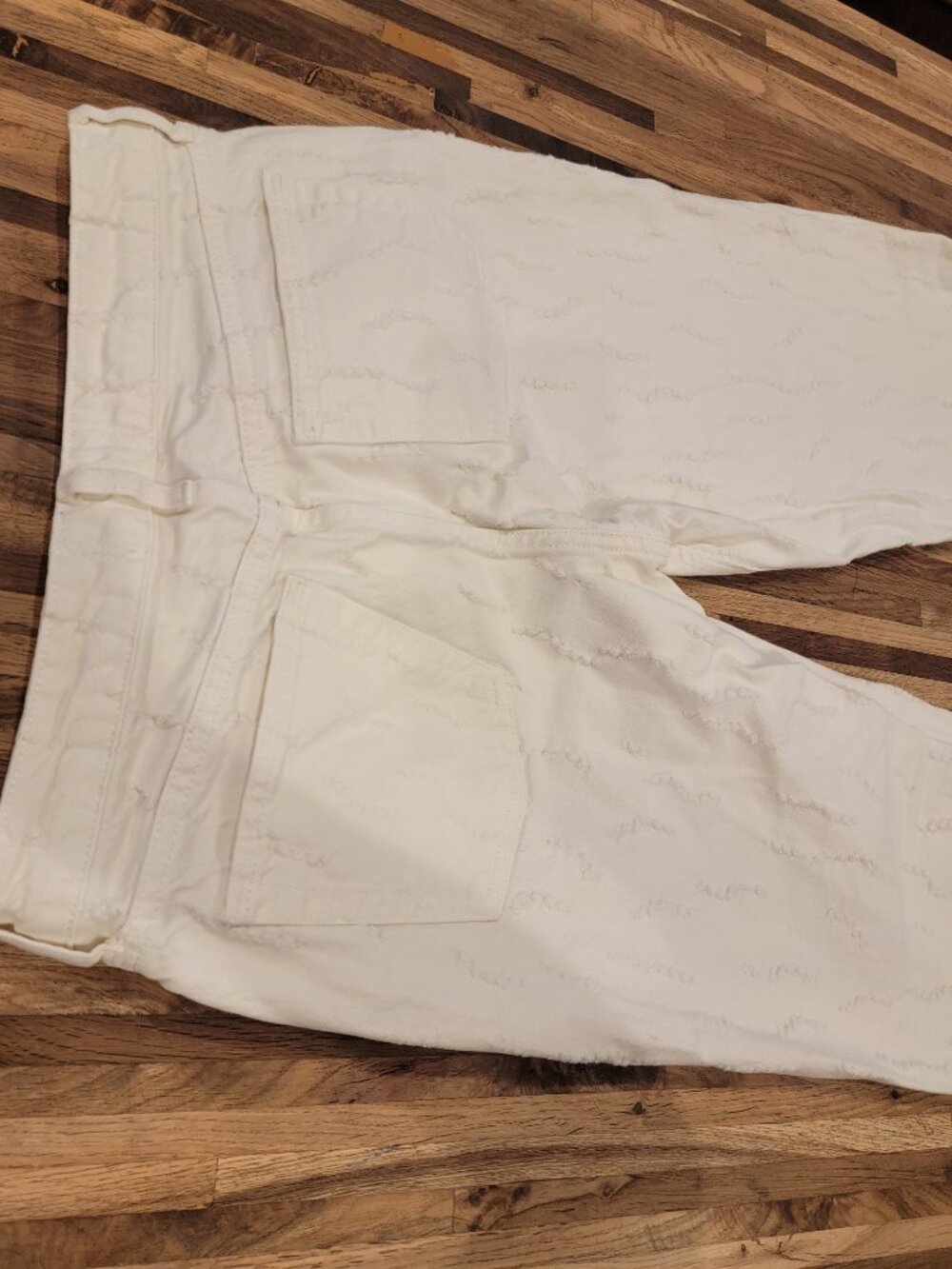 Zara White Wide Leg Distressed Jeans - Picture 5 of 12